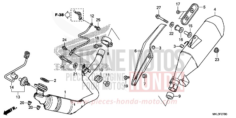 ABGAS-SCHALLDAEMPFER von NC750X "Meca" GLINT WAVE BLUE METALLIC (B197) von 2020